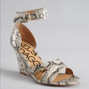 KELSI DAGGER Snake Print Wedge Sandals Size 7
